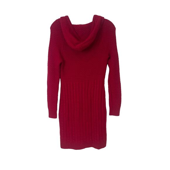 Athleta Cable Knit 100% Merino Wool Outdoor Coastal Hooded Borealis Dress Sz XS - Picture 1 of 5